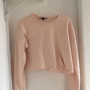 PINK CROPPED LONG SLEEVED SHIRT